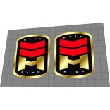 Haro Chevron logo gold red 75mm "1996 Dave Mirra Yellow Haro Blammo"