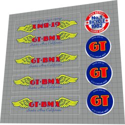 1985 GT BMX Pro Performer (Japan) Decal Set – Clear, Unbranded Reproduction